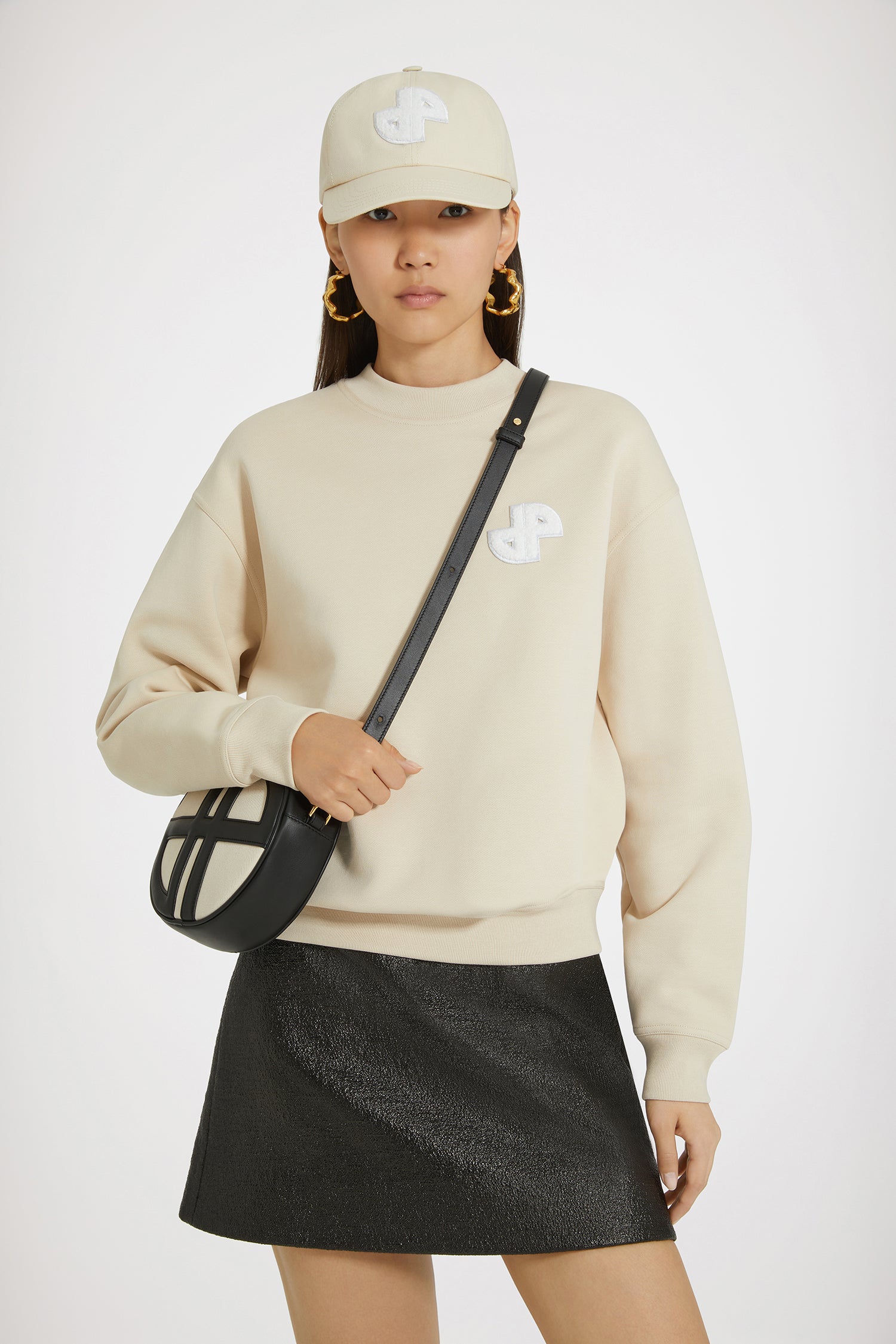 Patou JE115 sweat coton bio beige patch JP