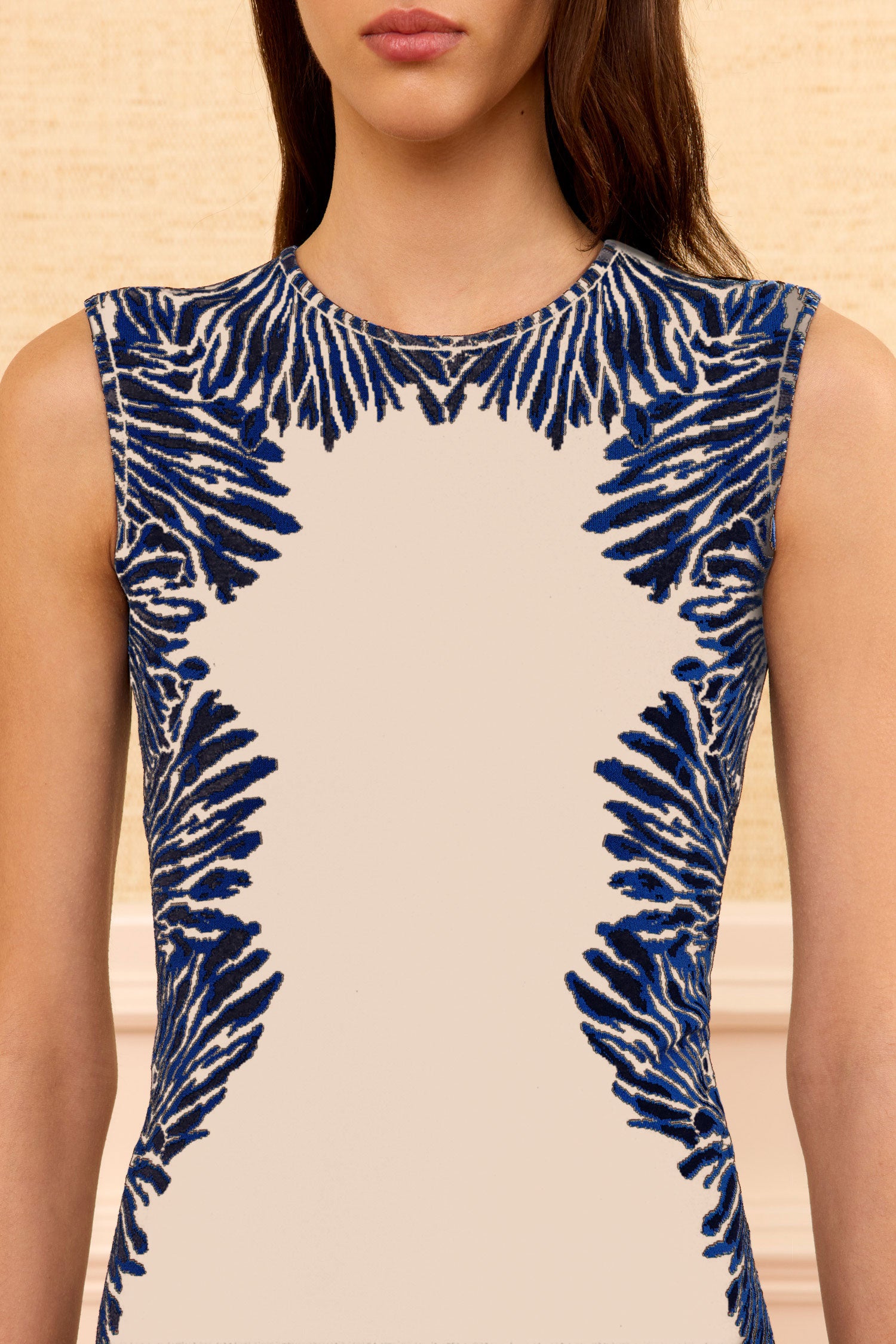 Ulla Johnson Aylin haut jacquard Ocean col rond slim