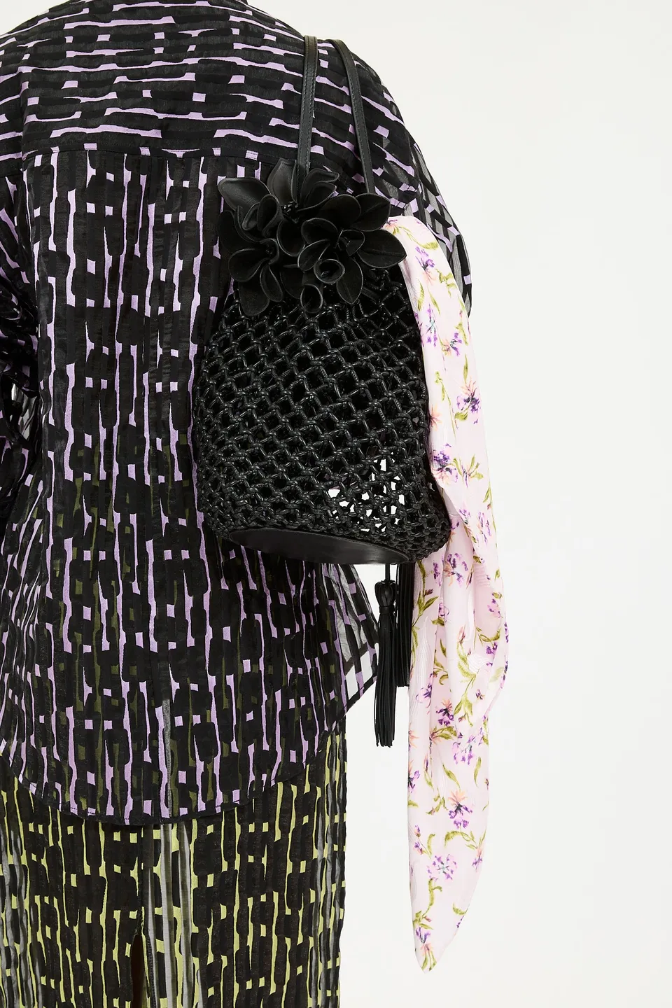 Ulla Johnson Macrame sac seau cuir Noir