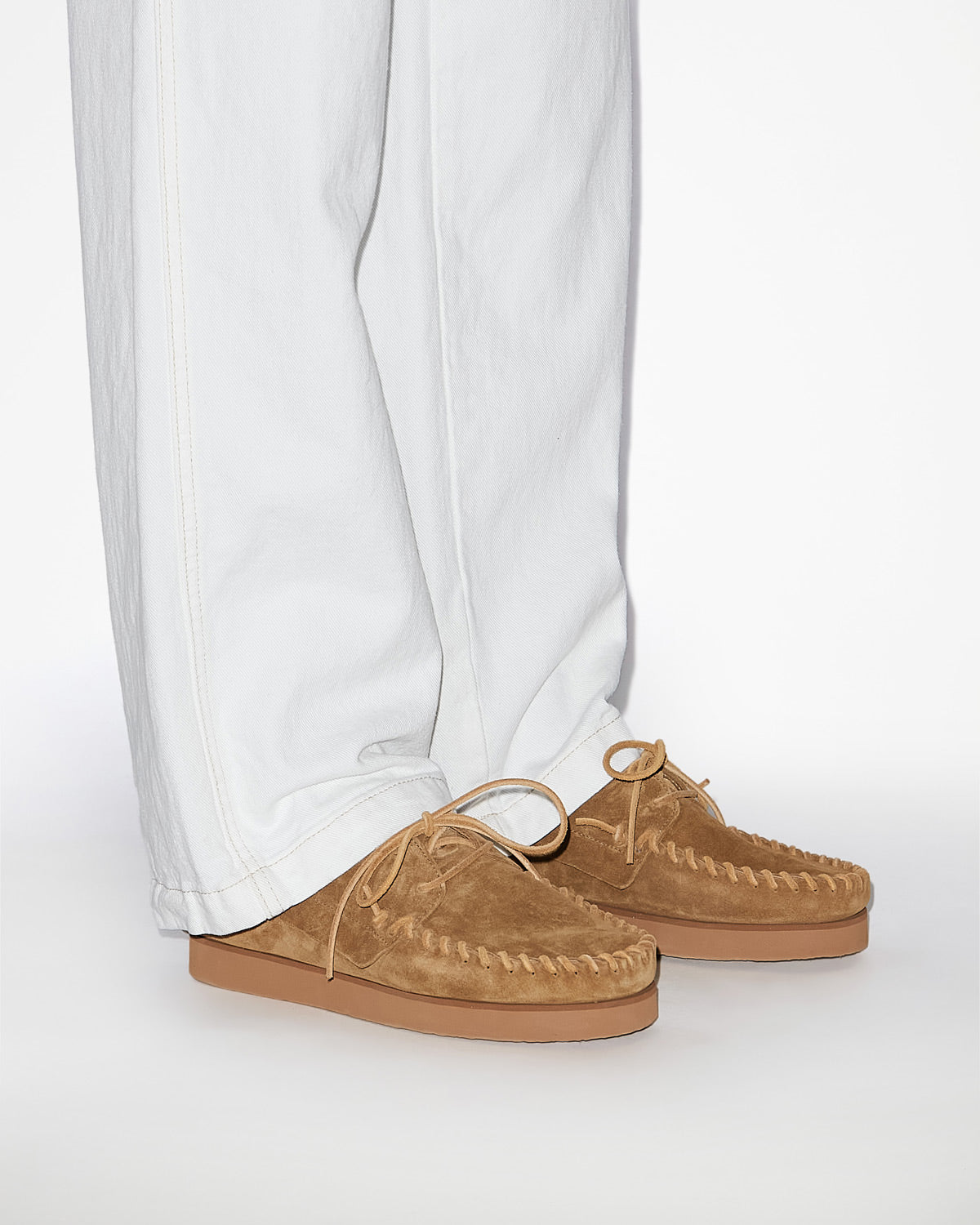 Isabel Marant Fylan mocassins cuir sepia lacés homme