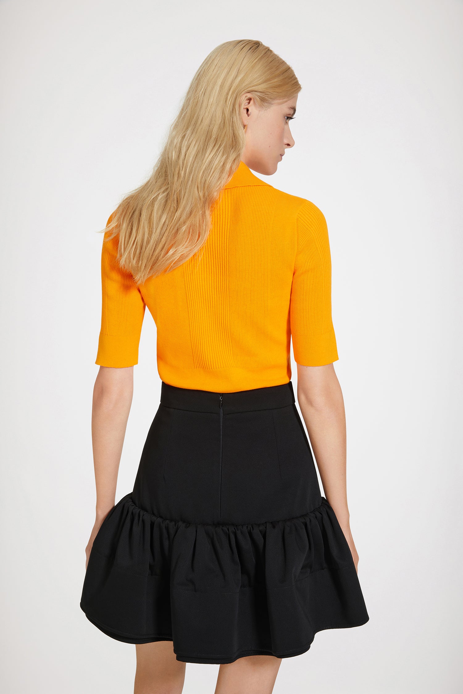 Patou KN160 P24KN1608051217O polo orange coton côtelé