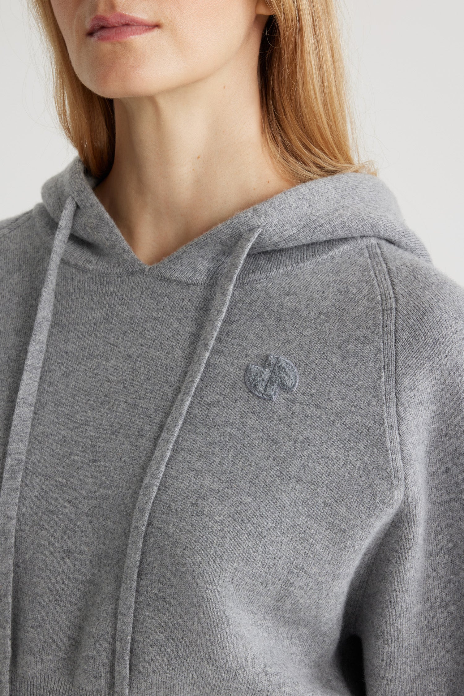 Patou hoodie gris laine cachemire sweat capuche