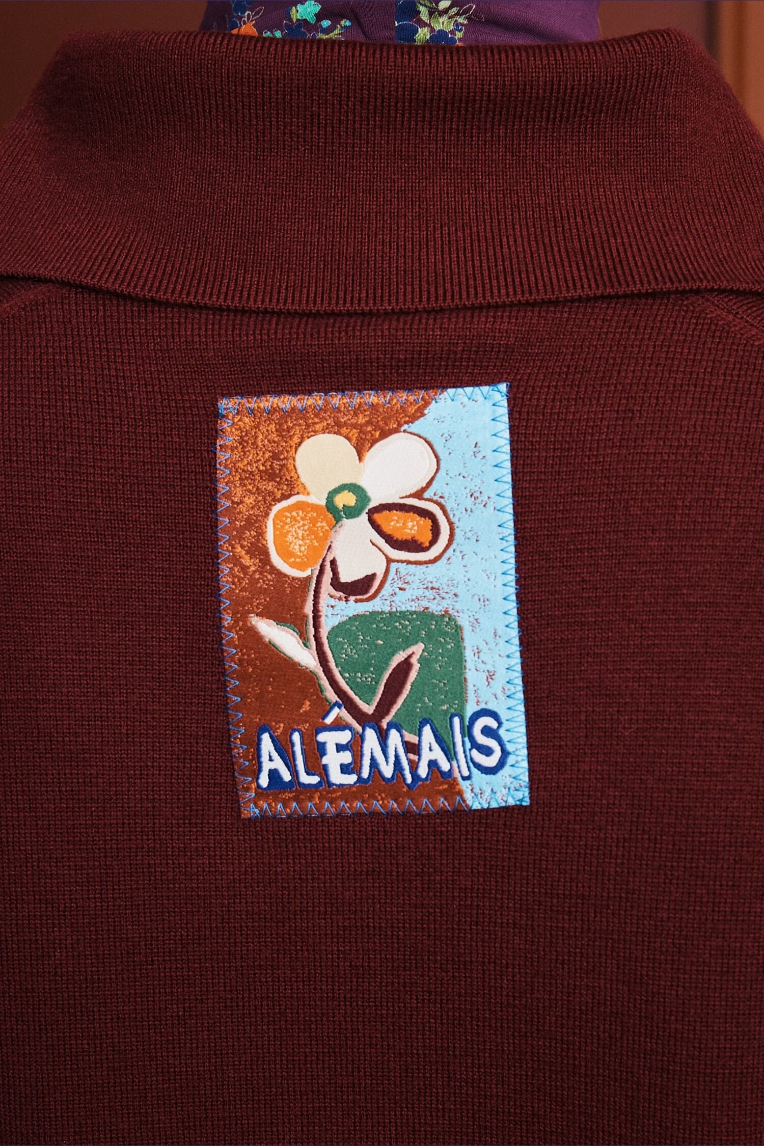 Alemais Claudia Plum polo tricot laine prune