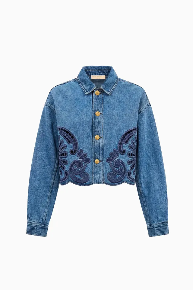 Ulla Johnson Bobbi Jacket veste jean coton bleue river