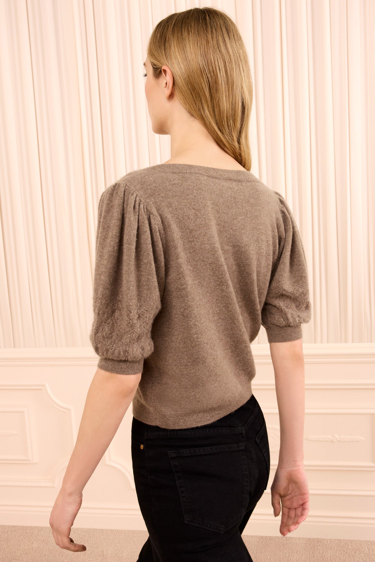 Ulla Johnson Reina Top Cachemire Driftwood Gris Col V
