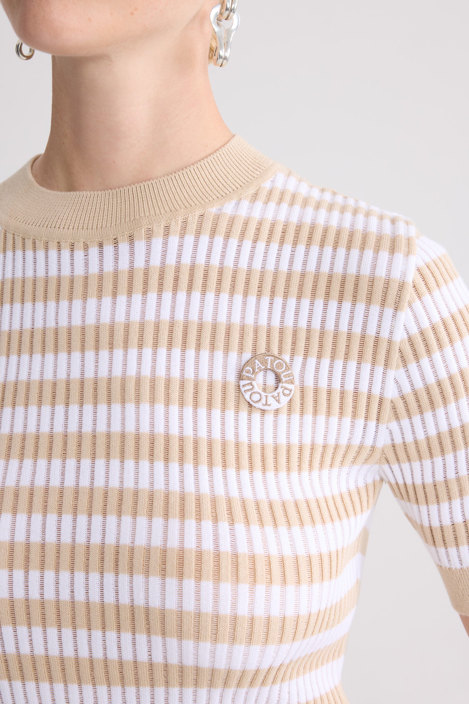 Patou KN342 pull rayé coton Safari Sand XS-XL