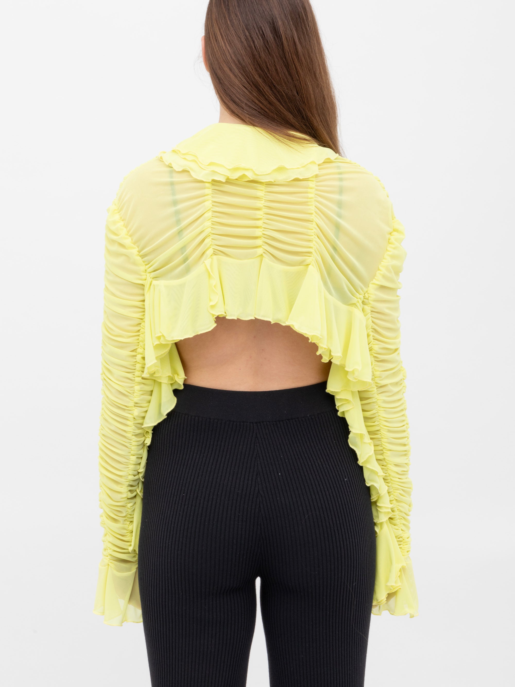 Ester Manas Ruched Bolero boléro Mimosa 34/44 mesh froncé