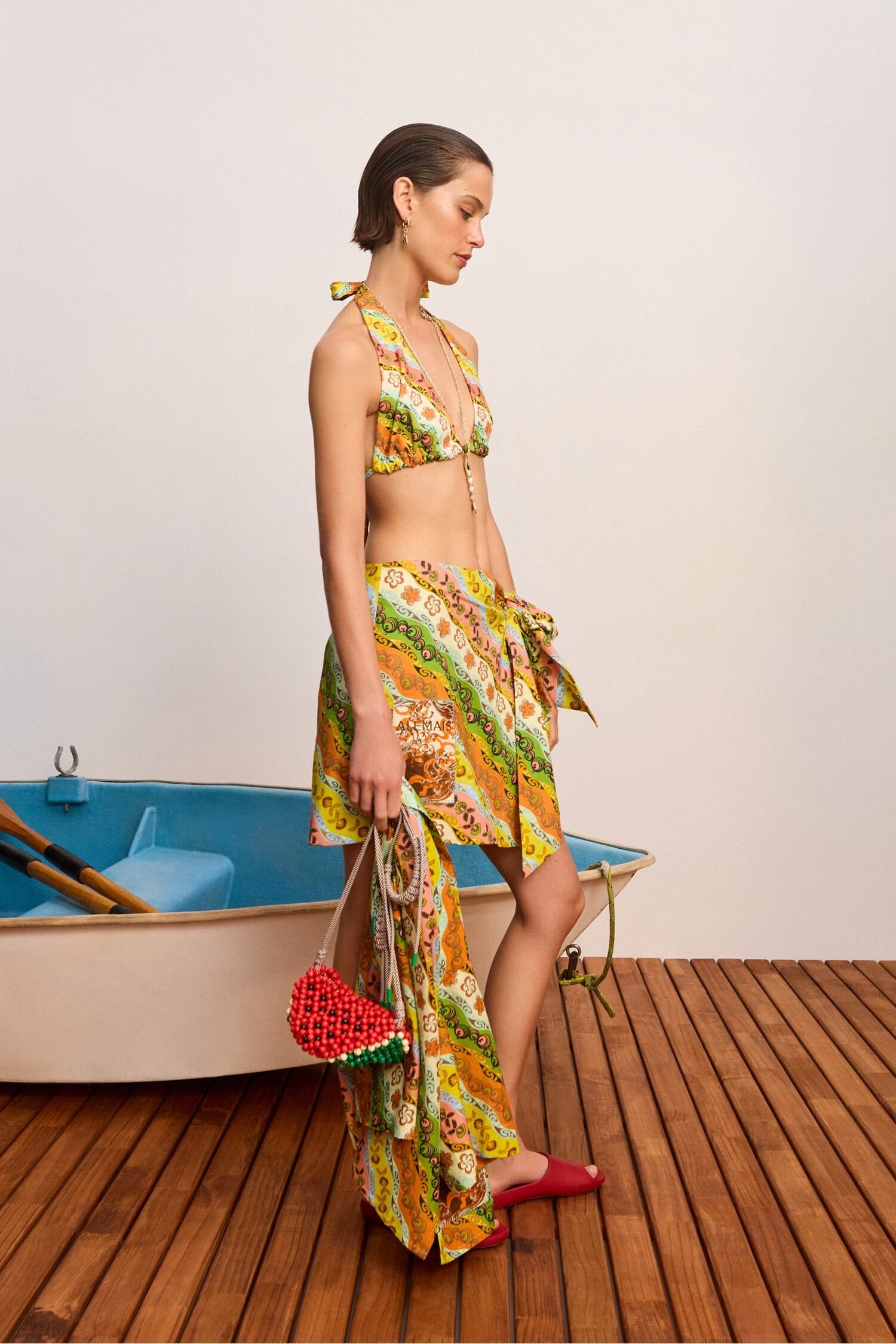 Alemais Janine Sarong jupe mini coton bio floral