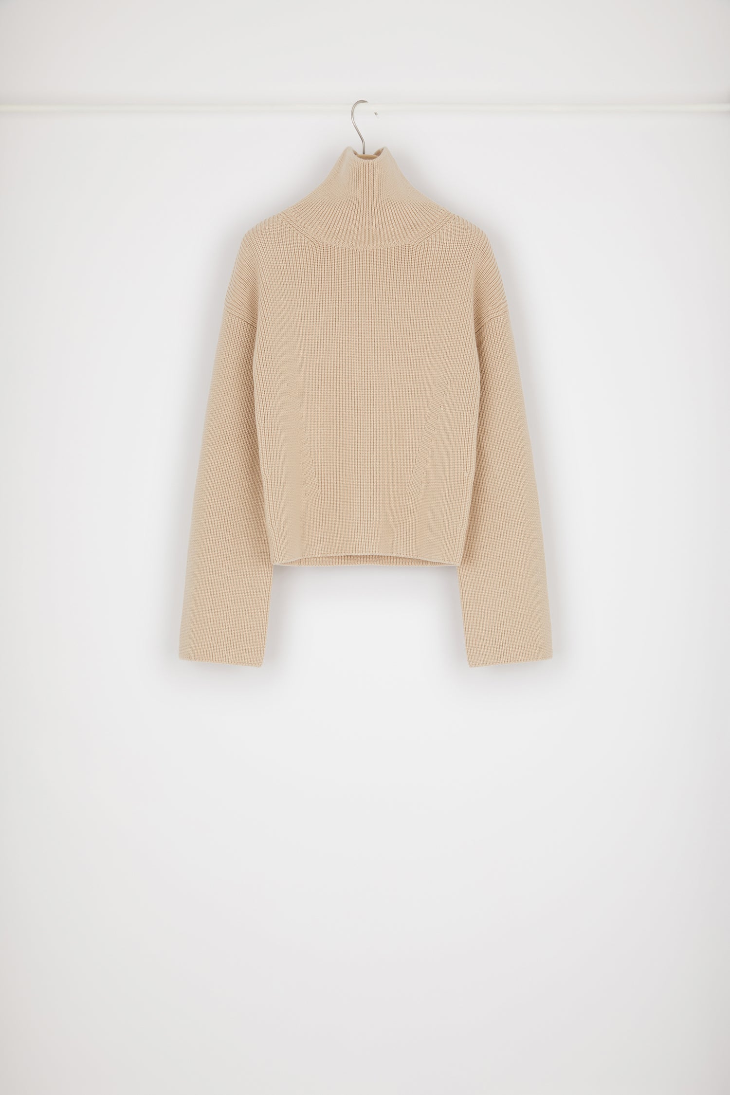 Patou KN092 pull col roulé biscuit XS-XL mérinos