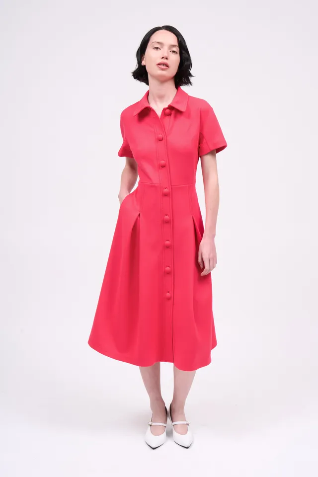 Paul & Joe Robe Madrilene genoux laine Rouge