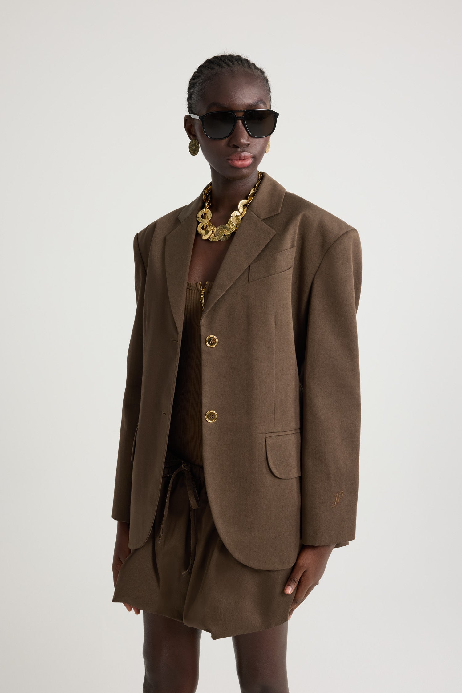Patou JA047 veste gabardine coton bio Java Brown
