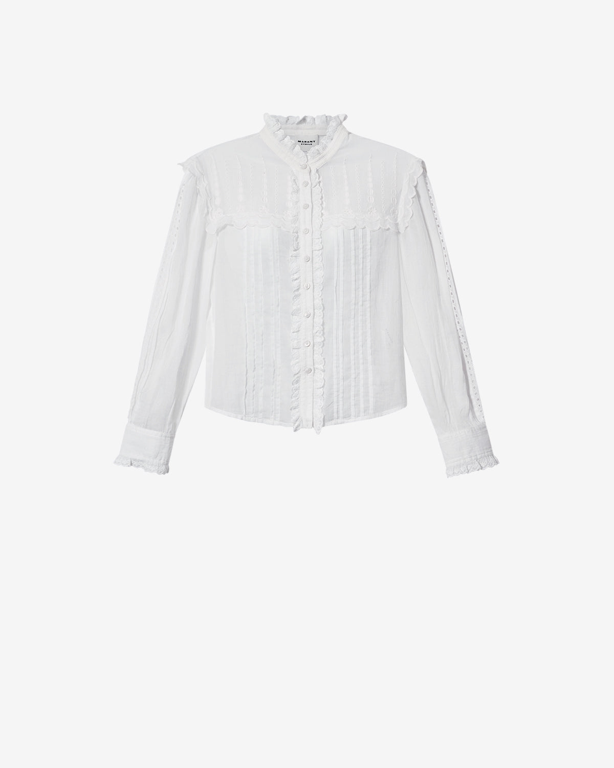 Isabel Marant Lonzie HT0970FA chemisier coton blanc brodé