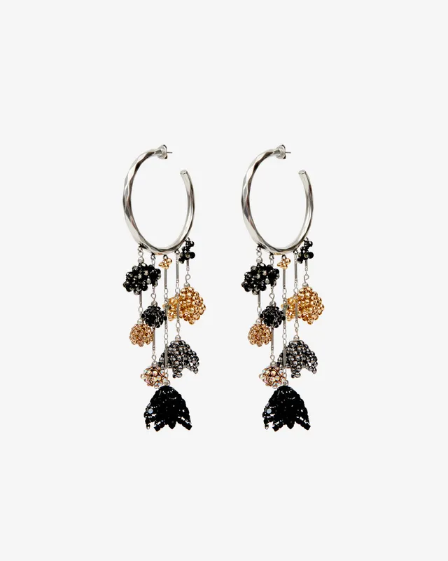 Isabel Marant Catalina Boucles Créole Strass Argenté