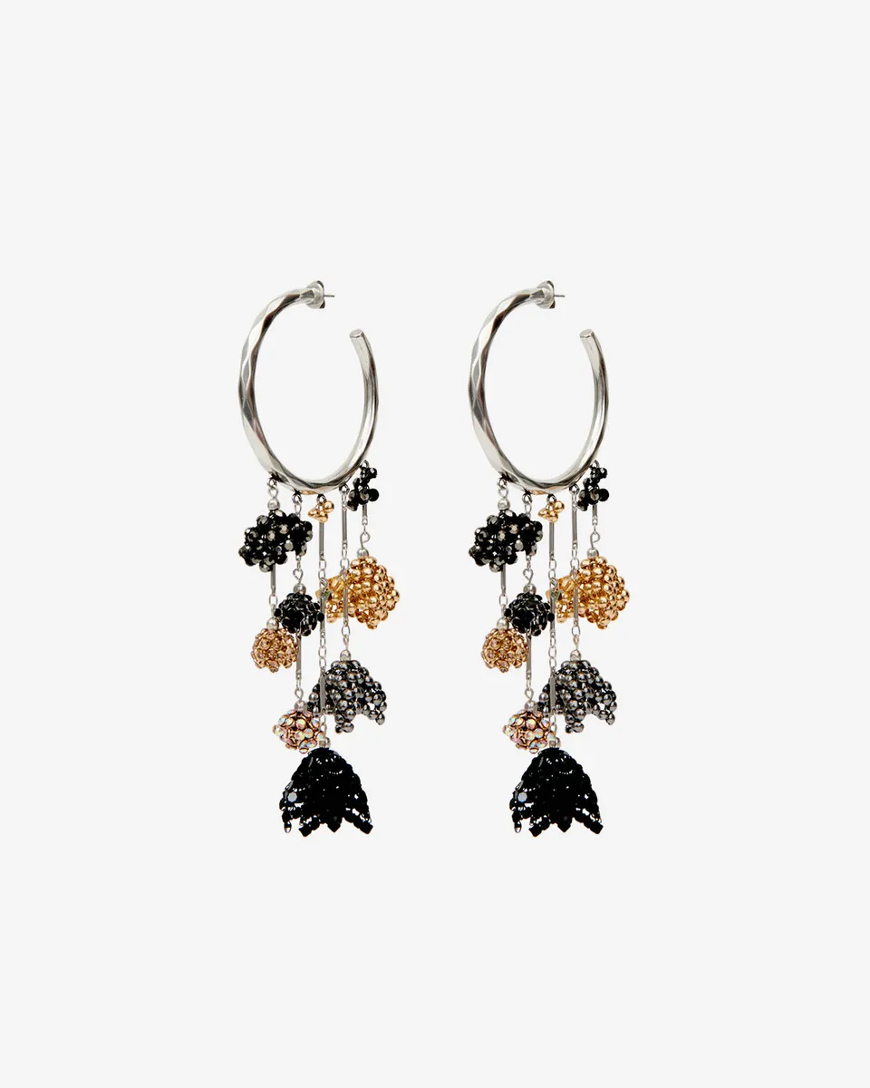 Isabel Marant Catalina Boucles Créole Strass Argenté