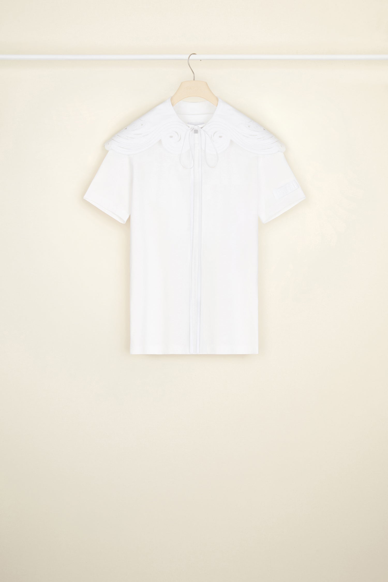 Patou T-Shirts t-shirt coton bio col brodé blanc M
