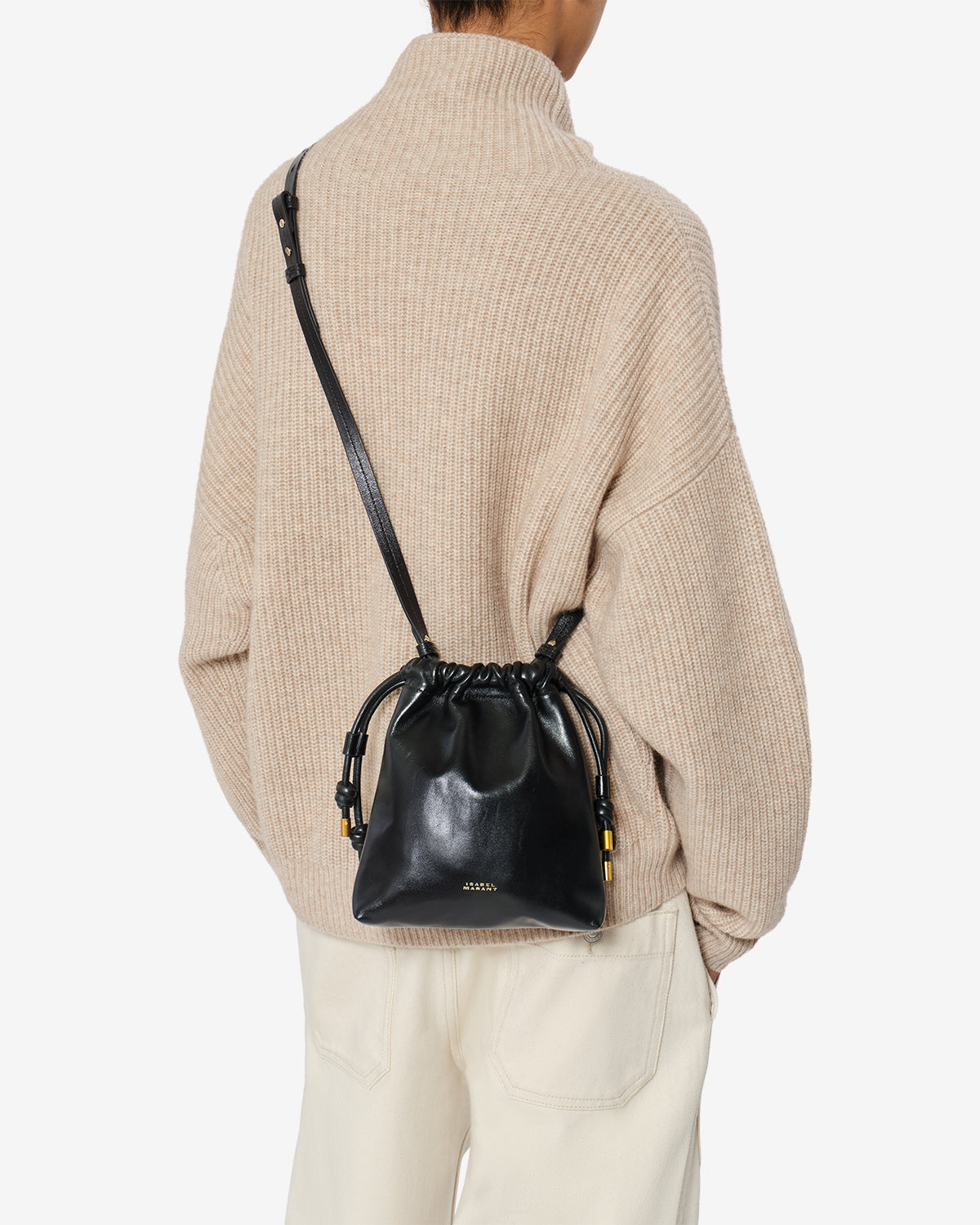 Isabel Marant Silven Mini sac cuir noir 22 cm
