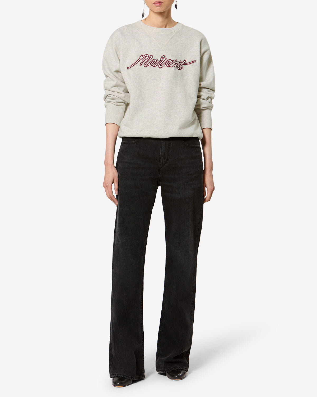 Isabel Marant Rise sweatshirt écru coton brodé