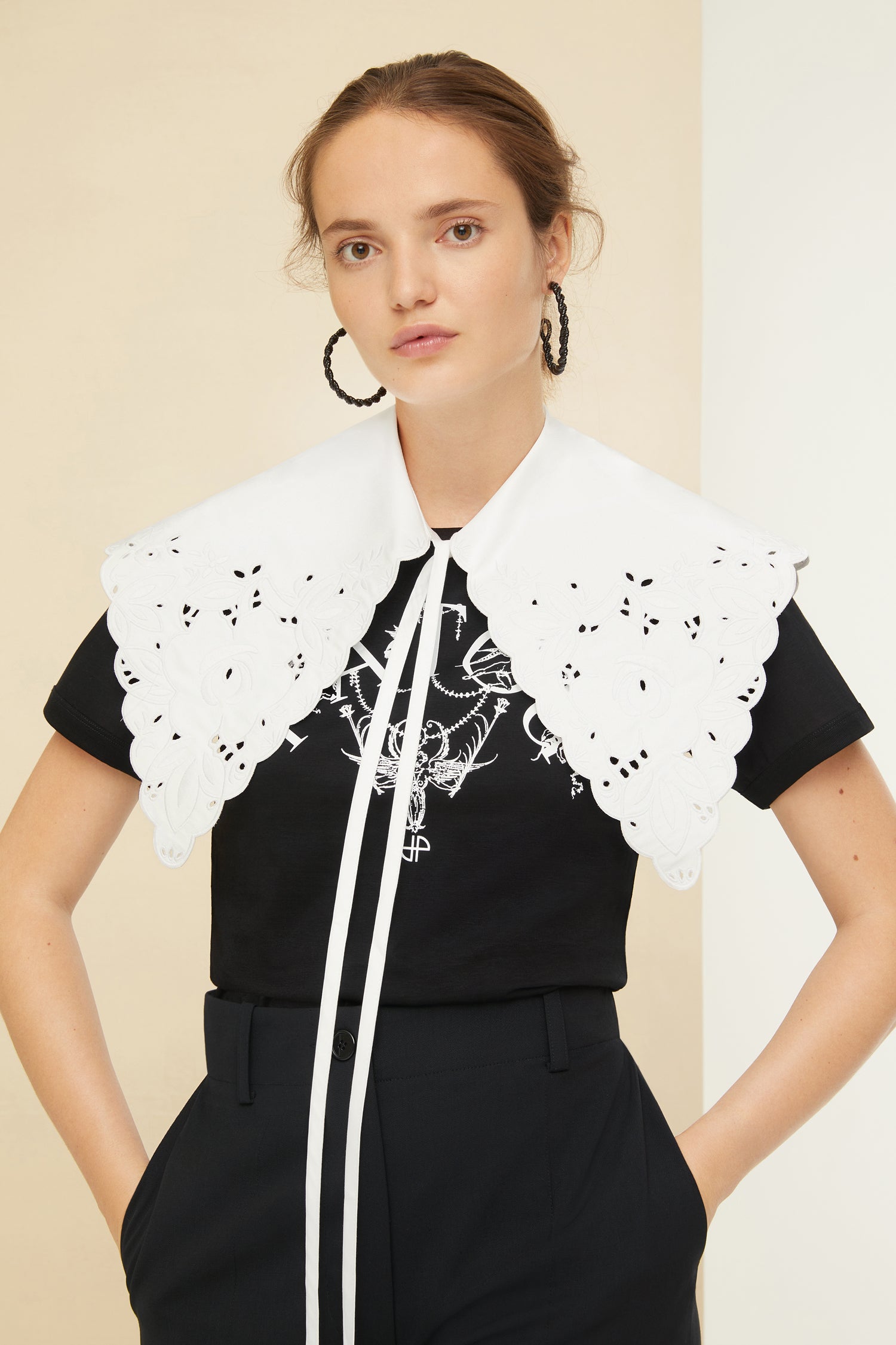 Patou JW073 boucles créoles tressées laiton Black noir