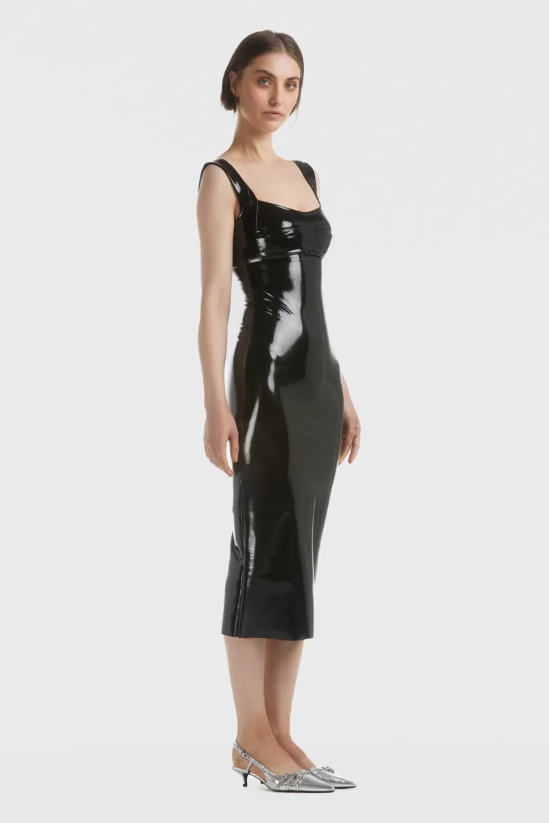 ATU Body Couture Midi Latex Dress robe corset S