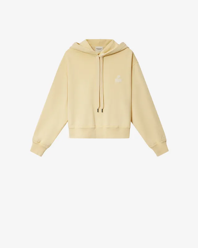 Isabel Marant Salmy SW0200FA sweat capuche jaune écru logo