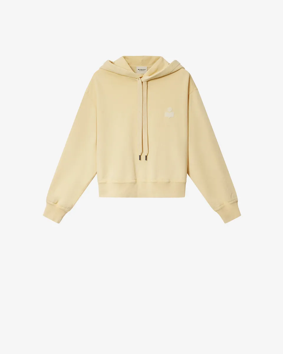 Isabel Marant Salmy SW0200FA sweat capuche jaune écru logo