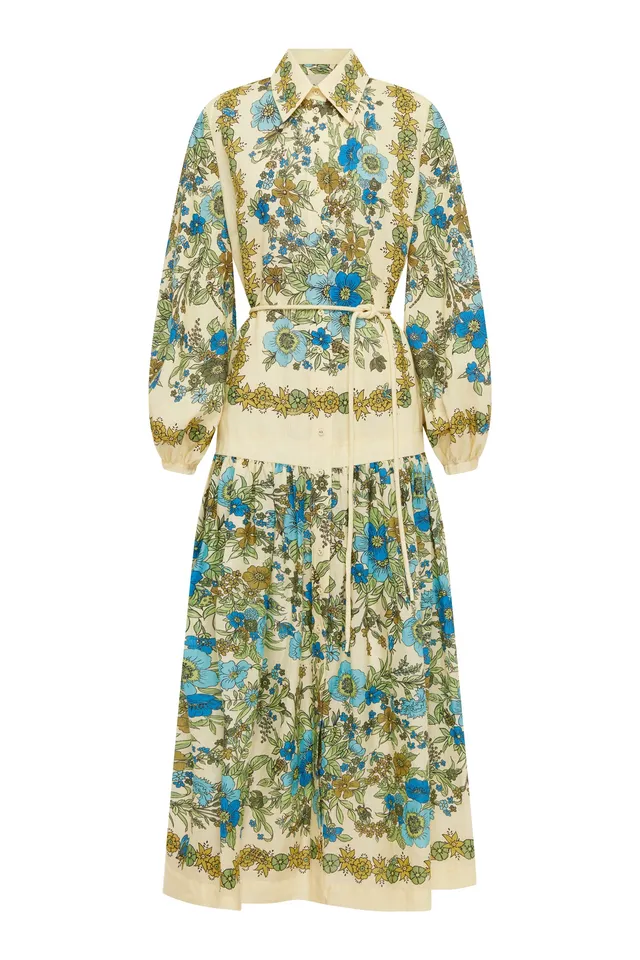 Alemaïs Sophia Shirtdress robe chemise lin fleurie