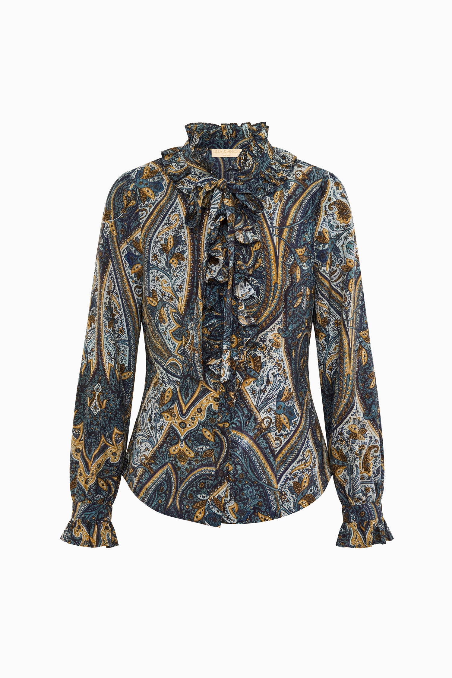 Ulla Johnson Catroux chemisier soie bleu Prussian