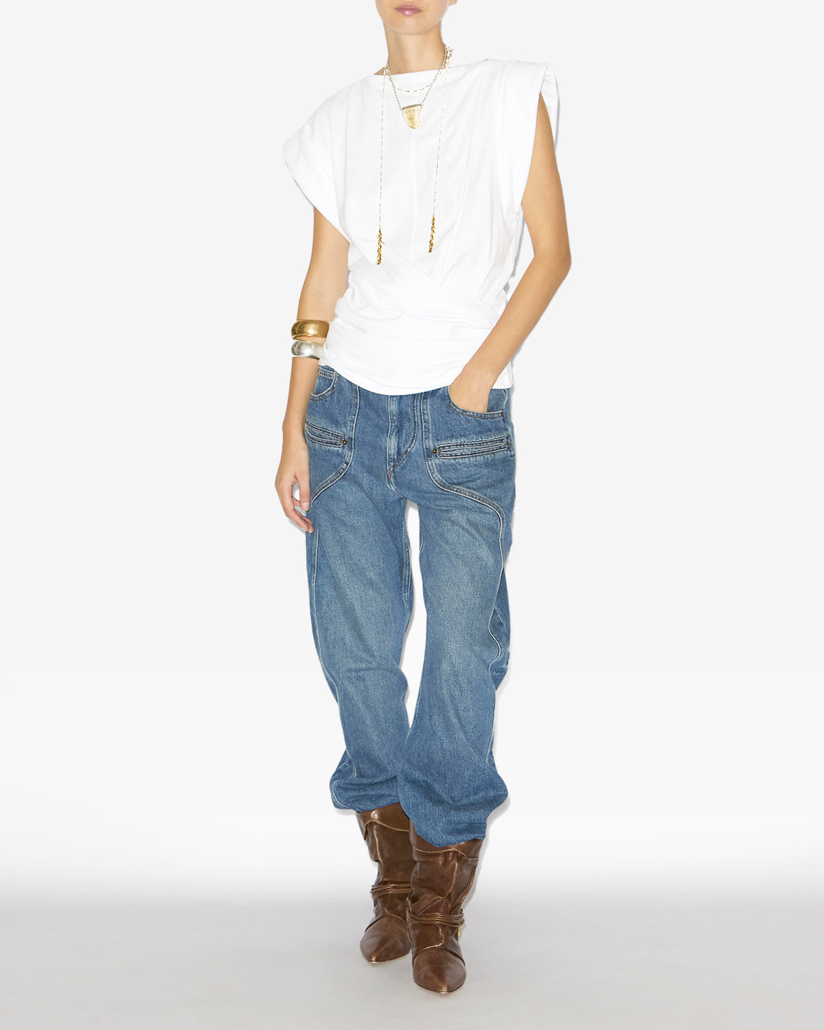Isabel Marant Maisan t-shirt blanc coton col bateau