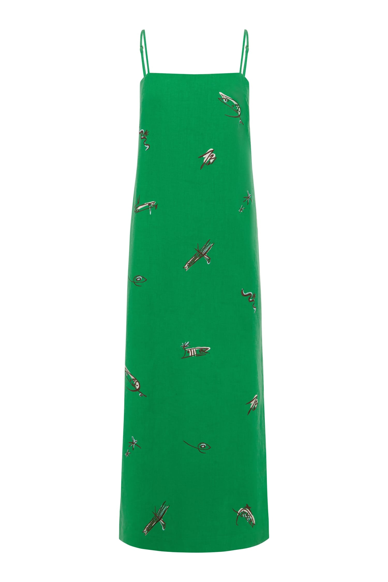 Alemaïs Wanda robe midi lin broderie