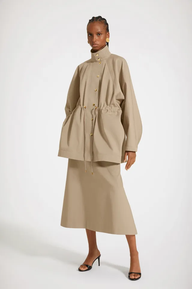 Patou OU0180074106P parka gabardine beige coton bio
