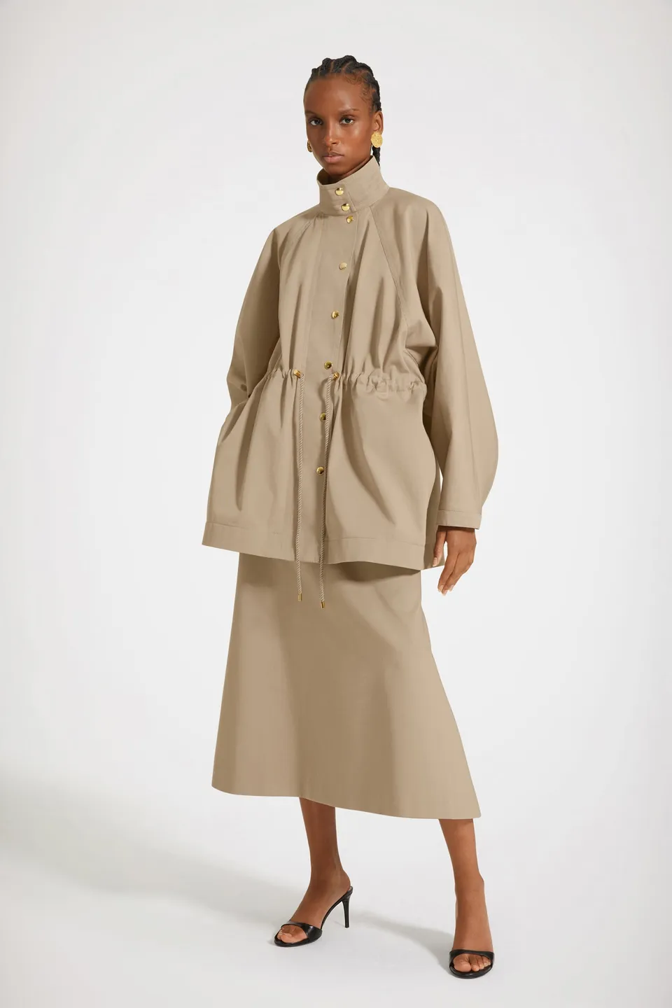Patou OU0180074106P parka gabardine beige coton bio