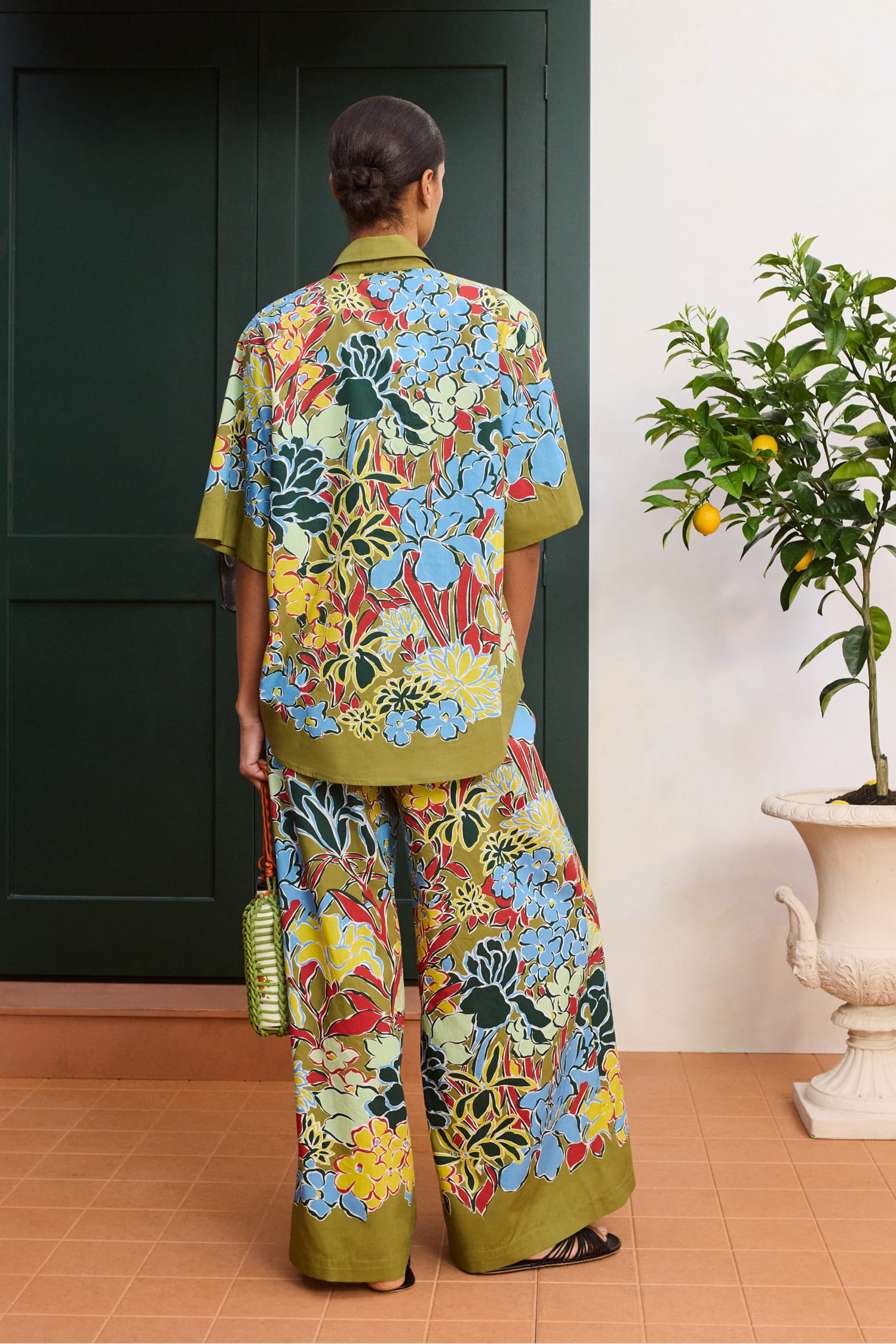 Alemais Solstice Pant pantalon large floral coton tencel
