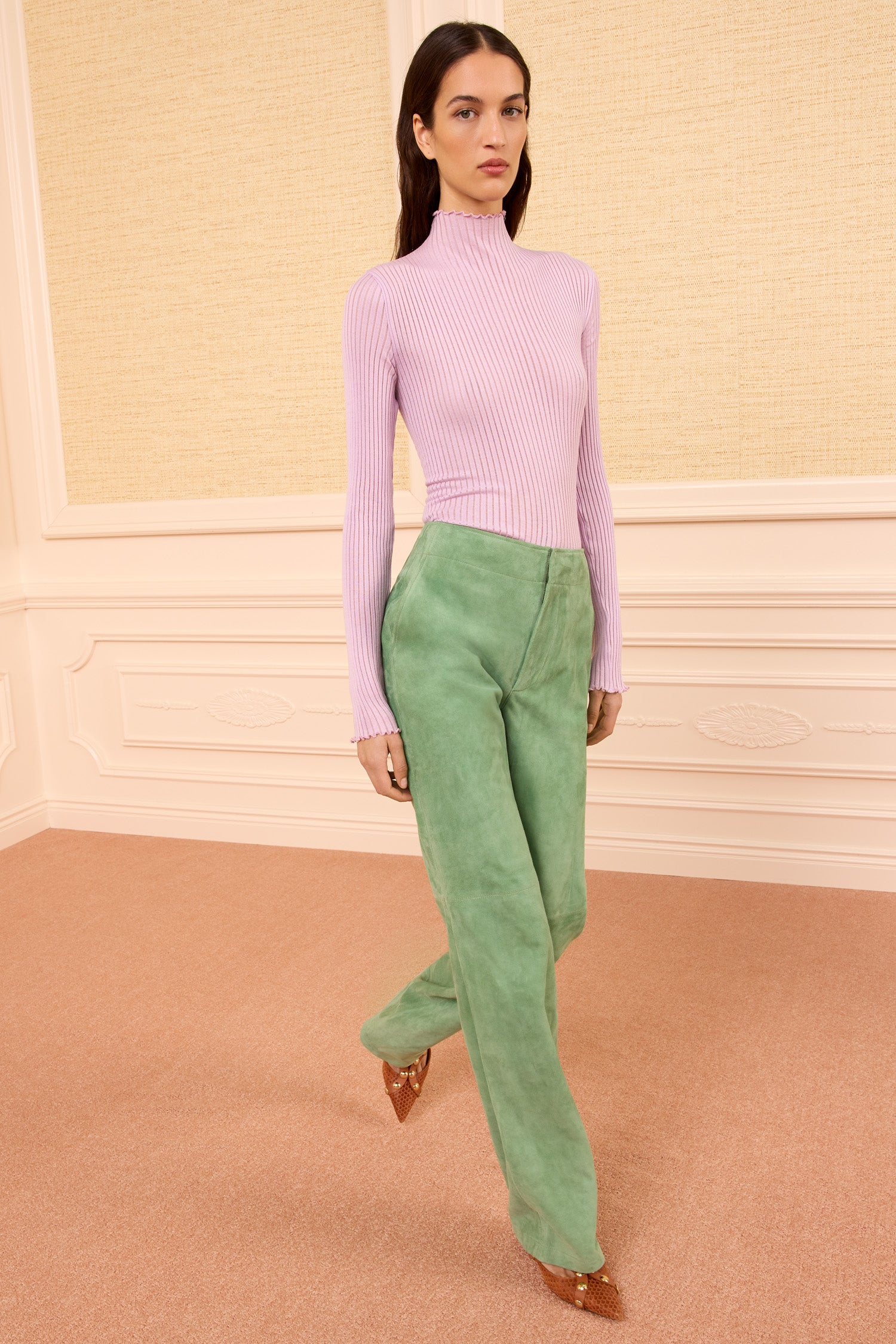 Ulla Johnson Freja pantalon daim vert agneau