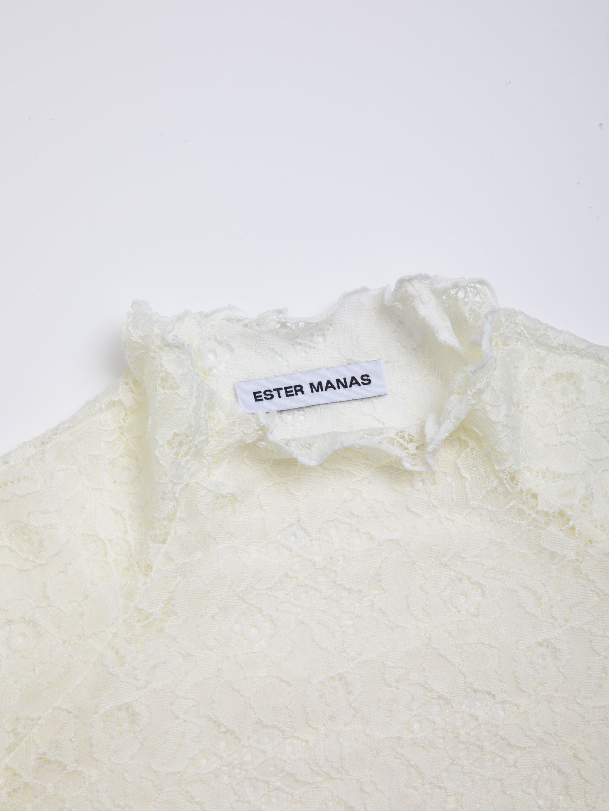 Ester Manas Tops Cream Floral Lace Top dentelle crème