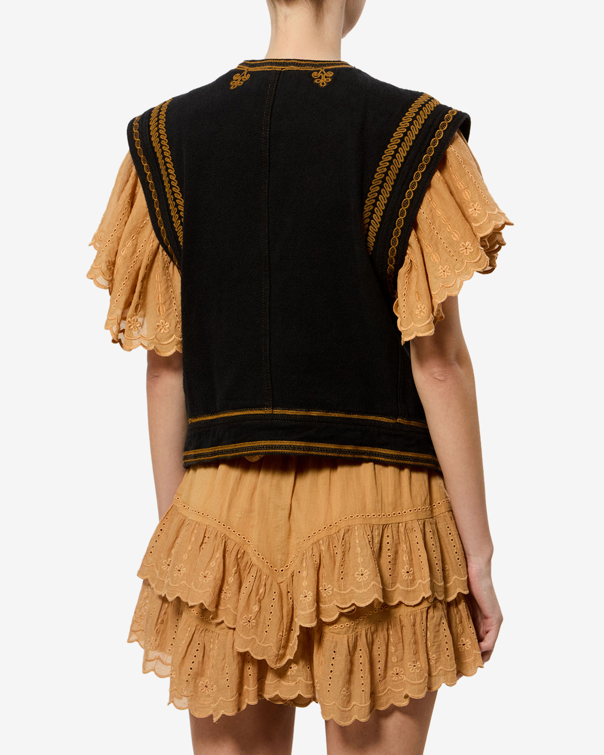 Isabel Marant Edmee gilet noir denim brodé