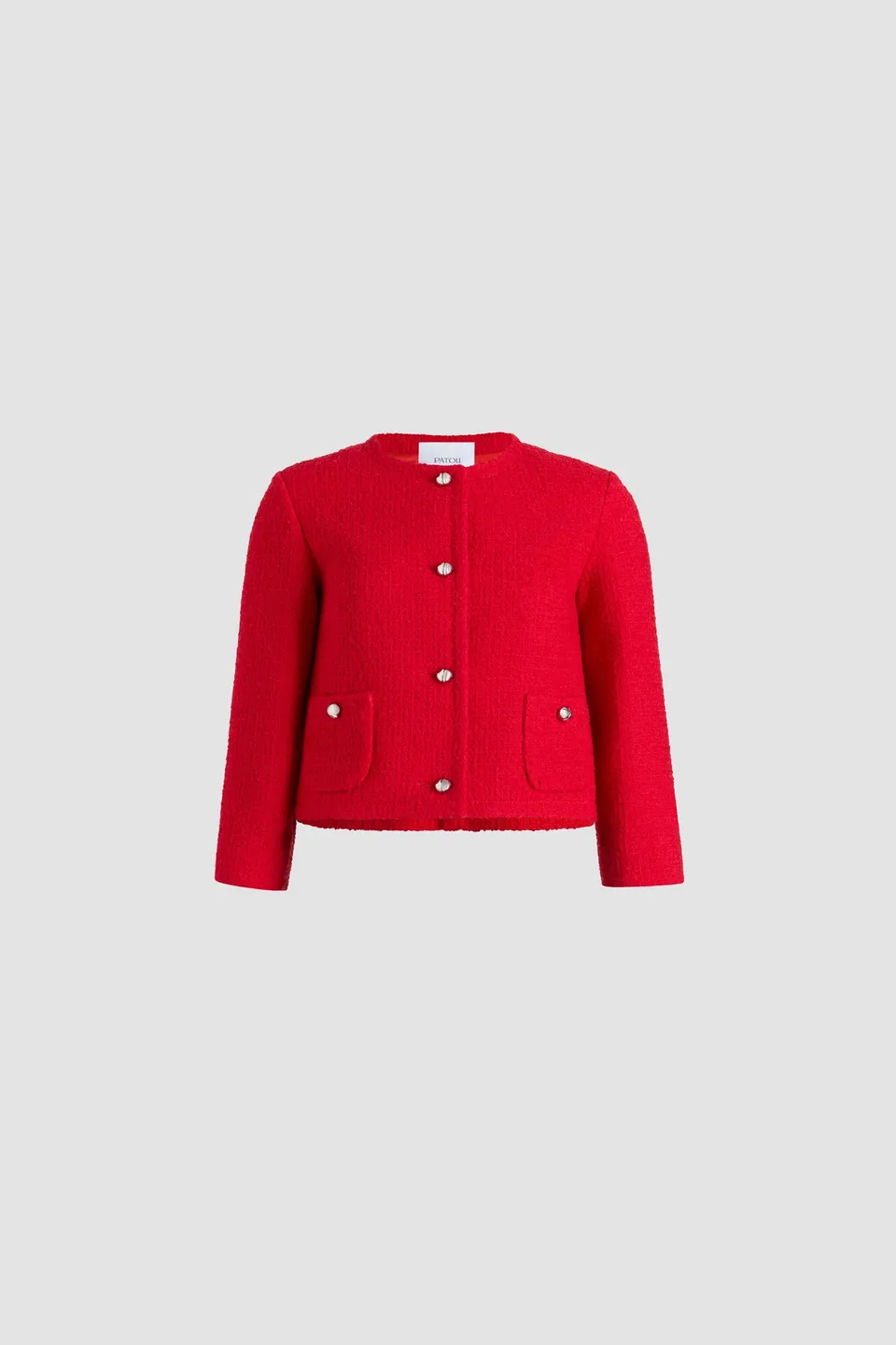 Patou JA0620223312L veste courte tweed rouge Scarlet