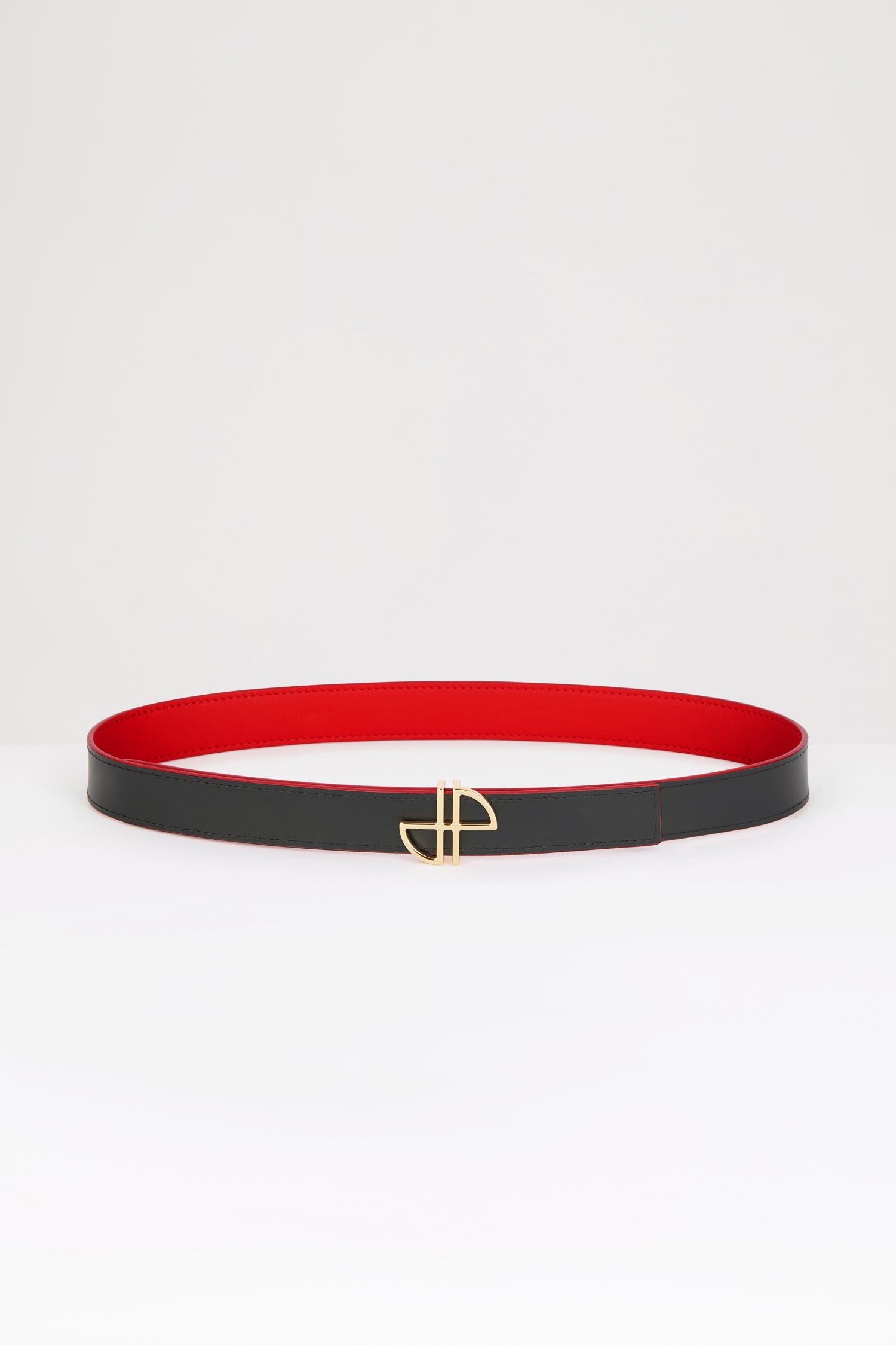 Patou JP BE001 Ceinture Cuir Rouge Racing Réversible