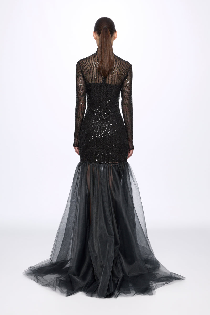 ATU Body Couture Turtleneck robe sequins noire taille S