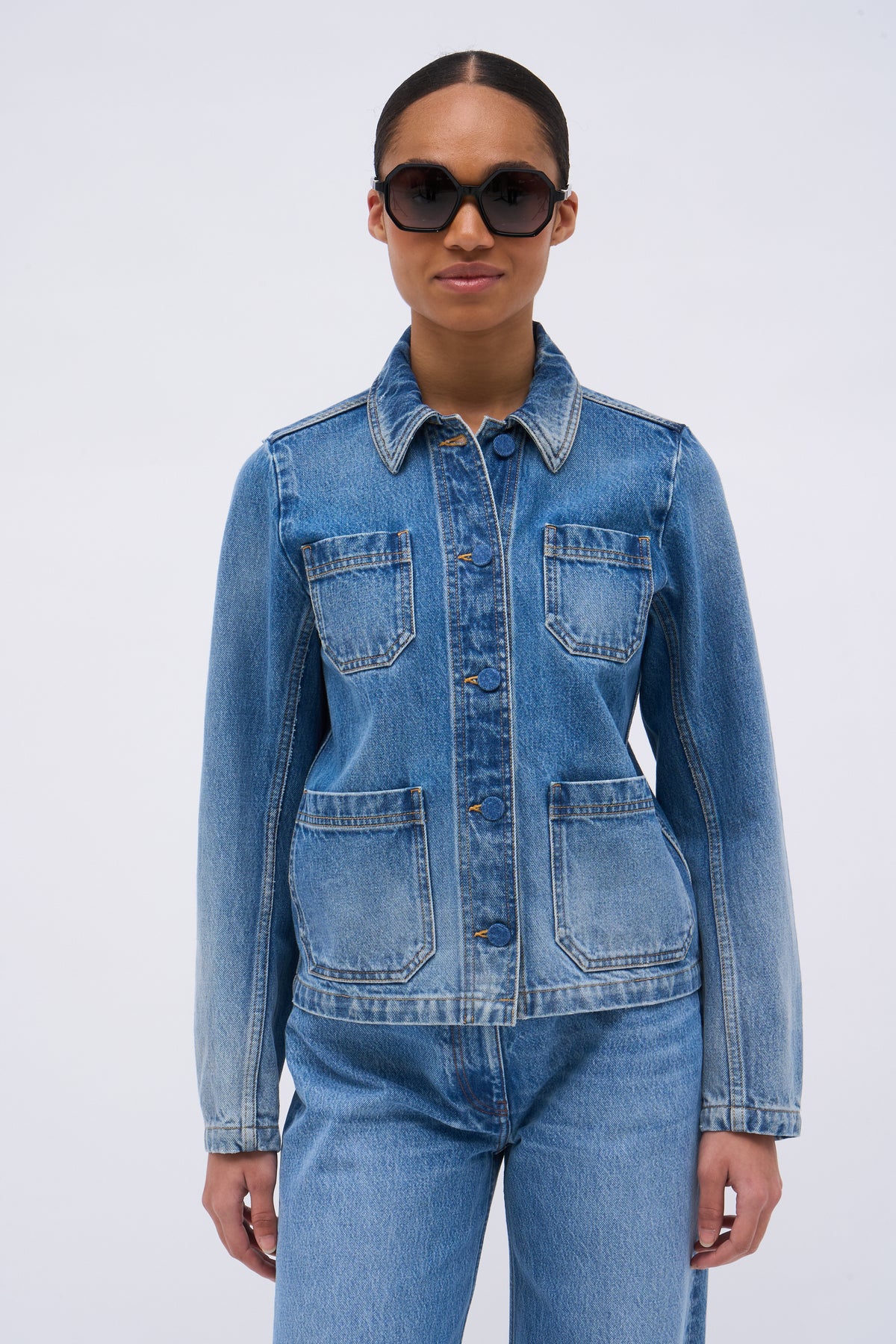 Paul & Joe Florence veste courte denim délavé 100% coton