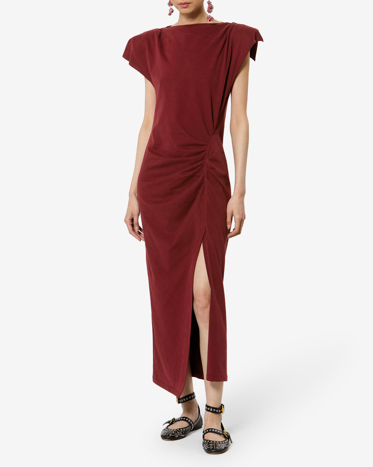 Isabel Marant Robes Nadela robe bordeaux jersey coton