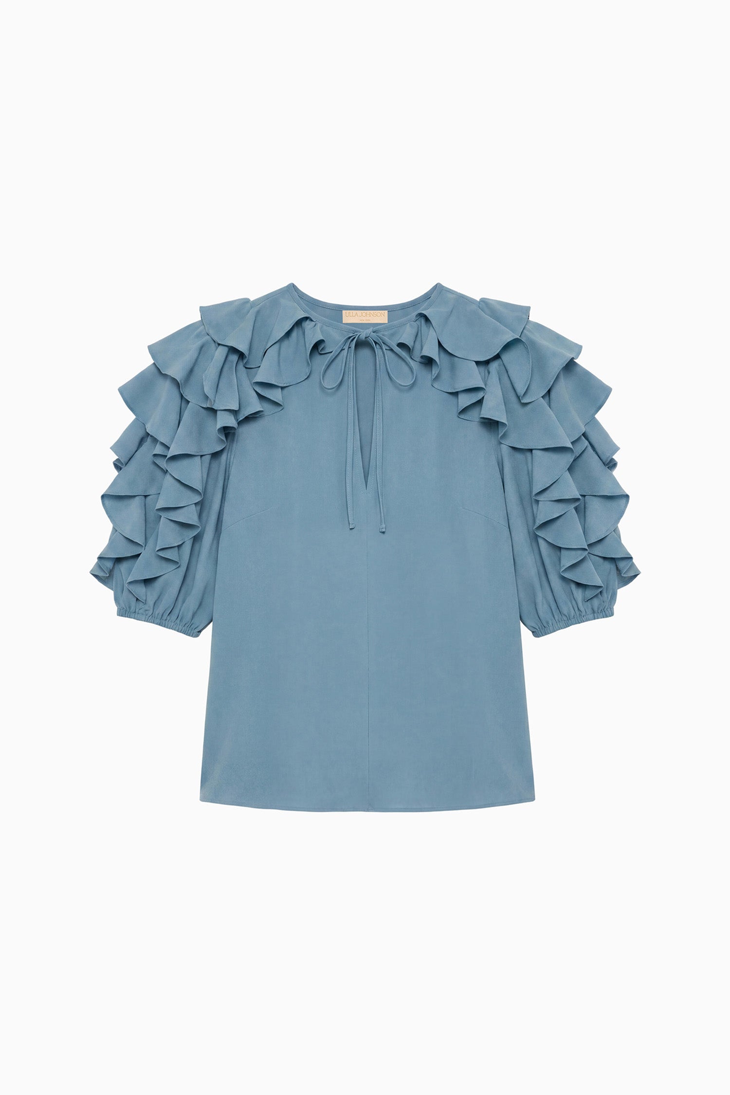 Ulla Johnson Josephine Top Heron bleu 100% soie