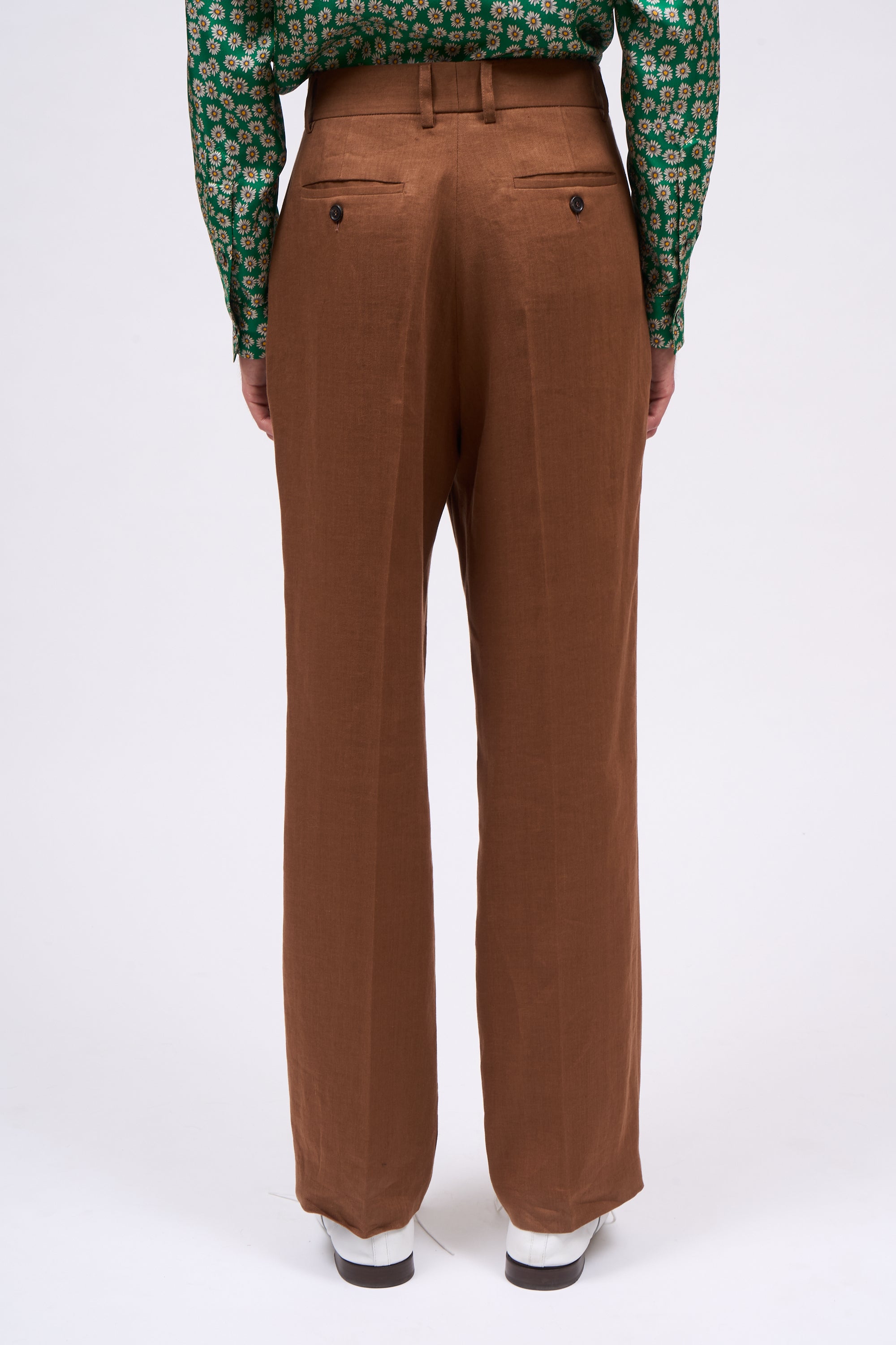 Paul & Joe Alone pantalon droit lin marron homme