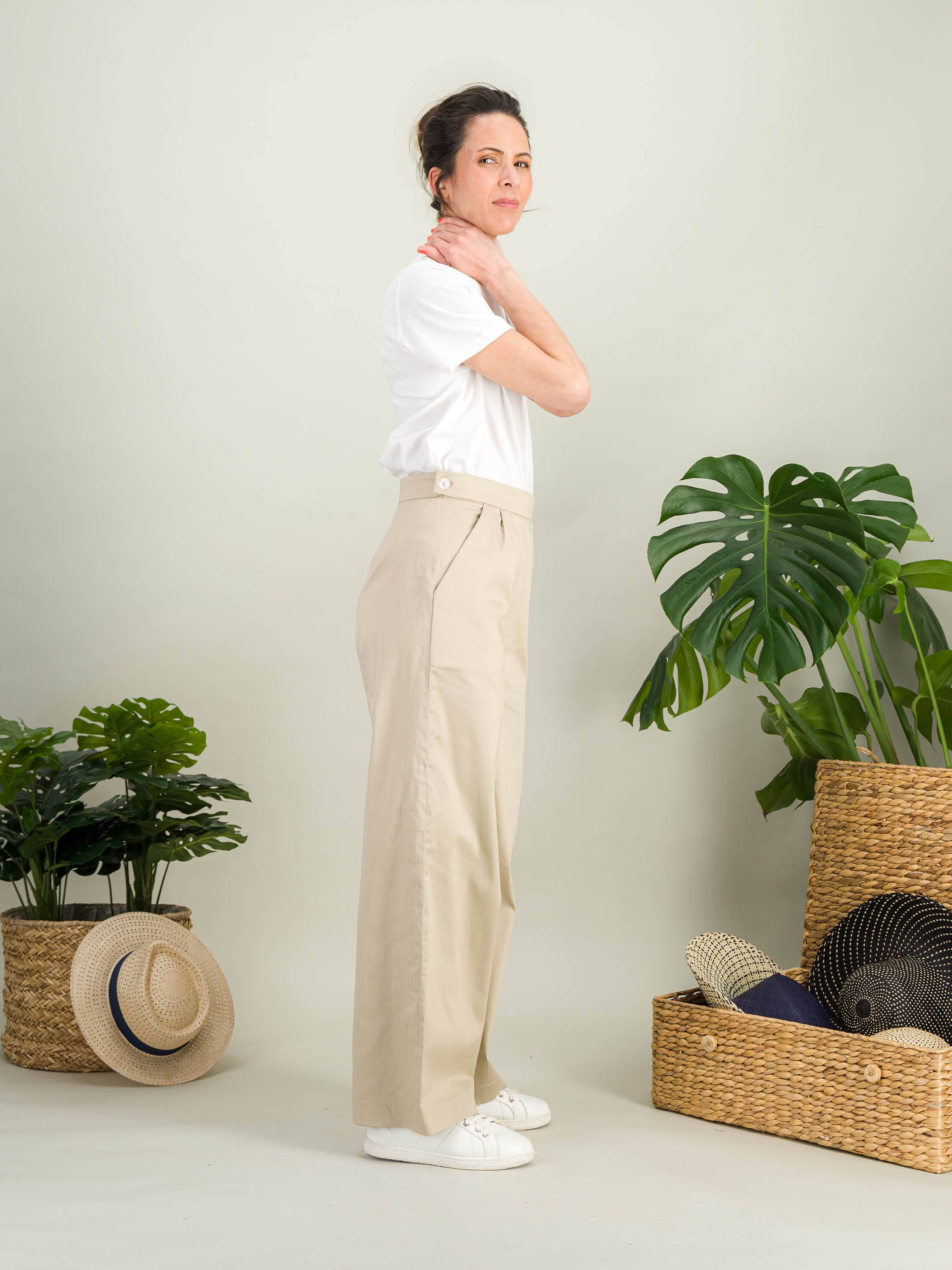 Anahide Saint André MARIUS pantalon large coton beige 38