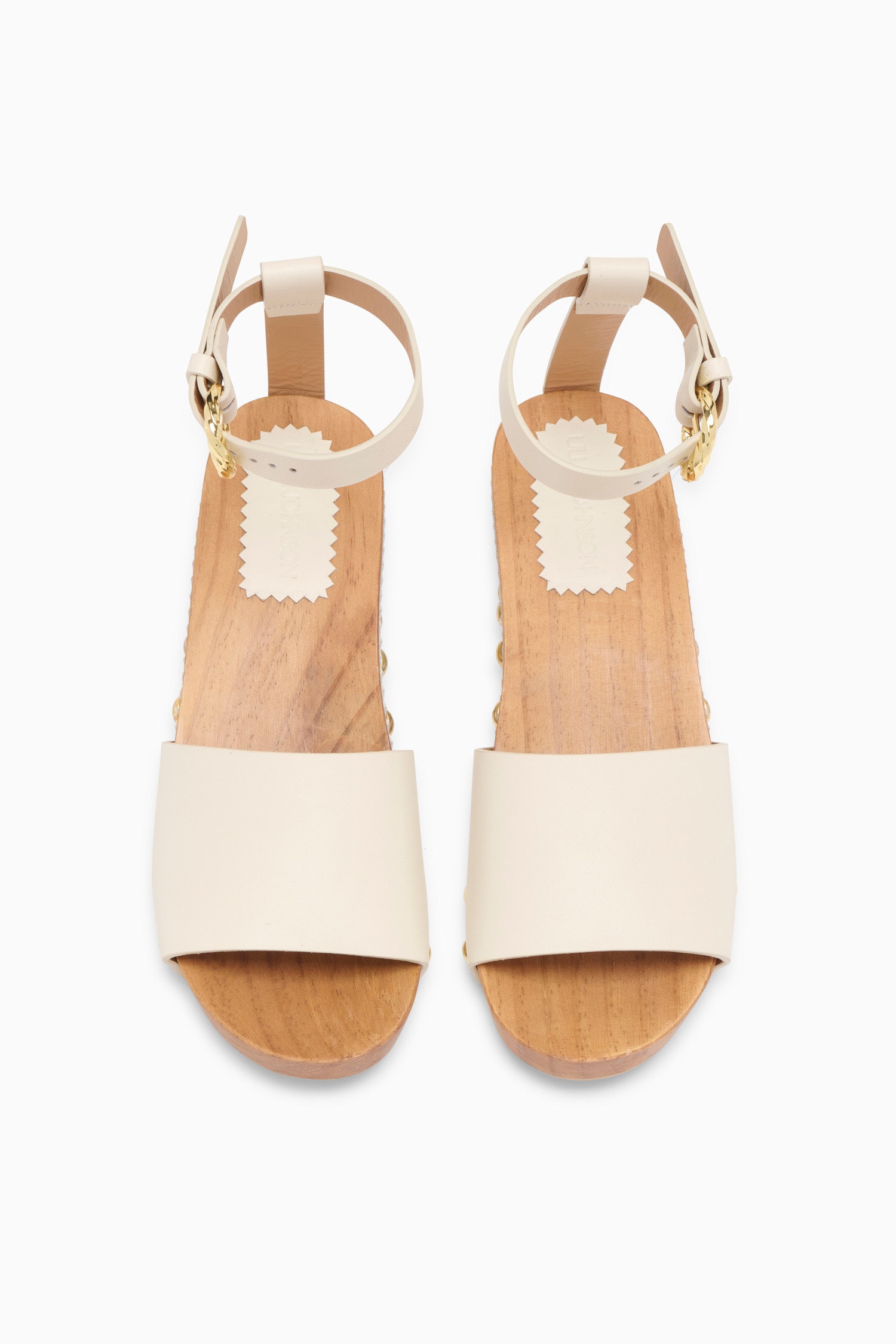 Ulla Johnson Esti sabots cuir Cowrie plateforme 60 mm