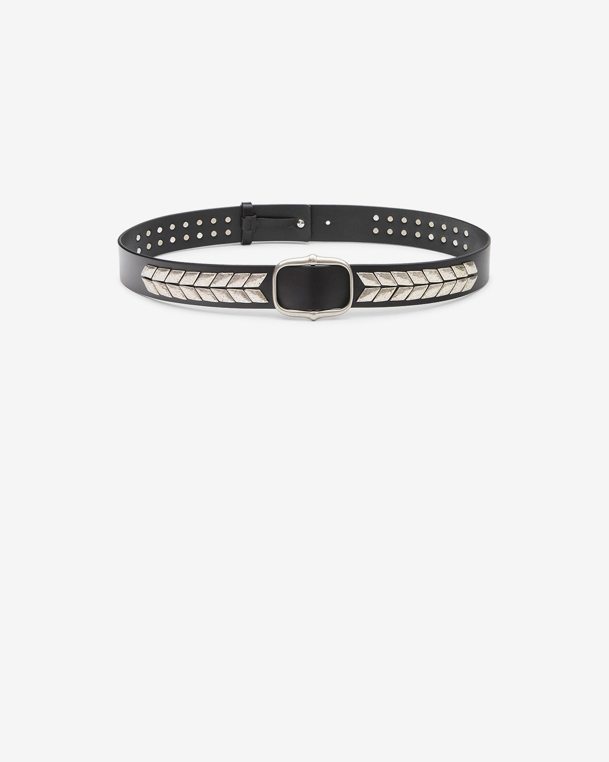 Isabel Marant Ceintures Belja ceinture cuir noir et argenté