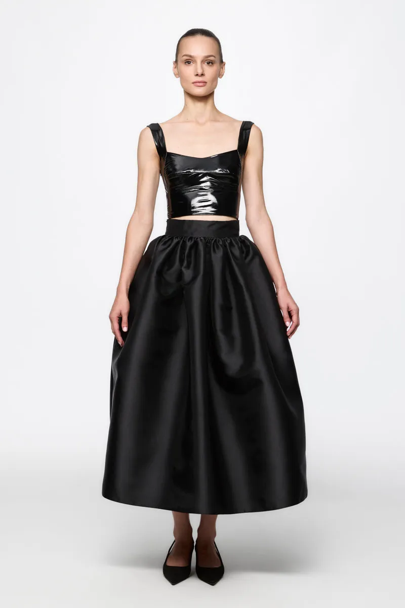 ATU Body Couture jupe midi taffetas noir taille S