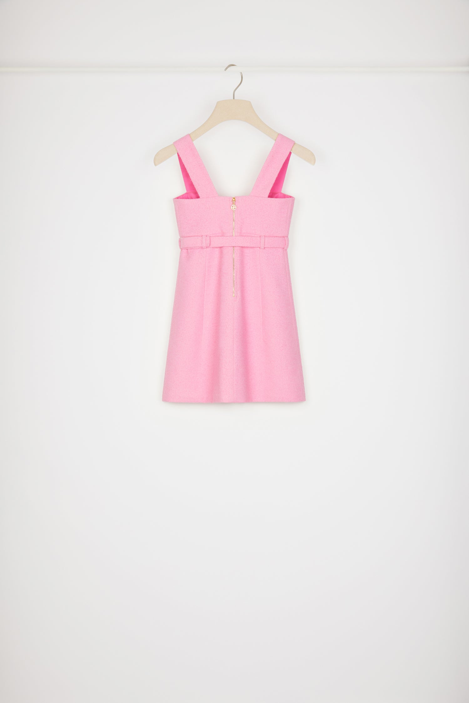 Patou P23DR1050134453B robe tweed Begonia Pink ceinturée