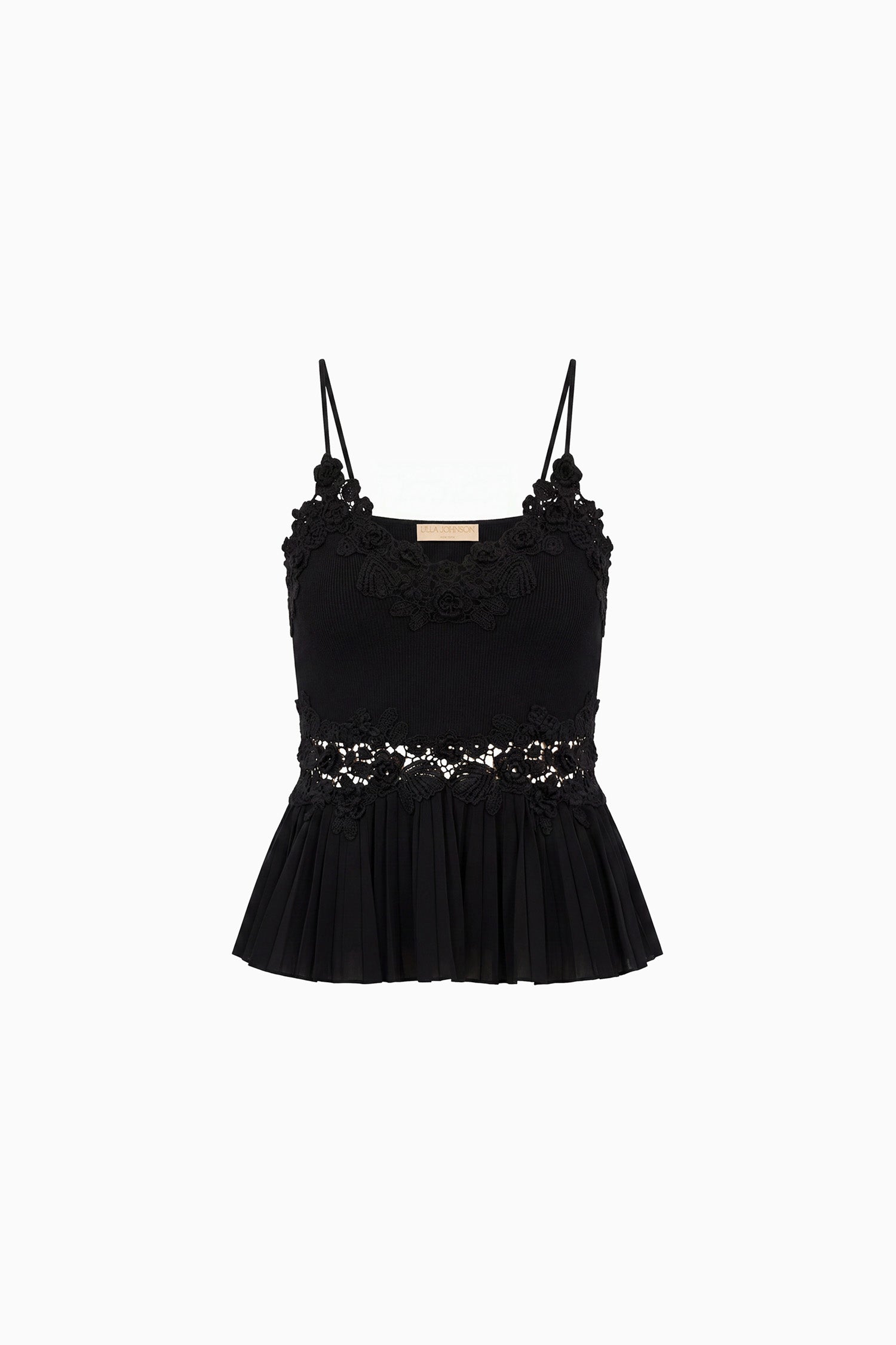 Ulla Johnson Estelle top crochet noir Noir