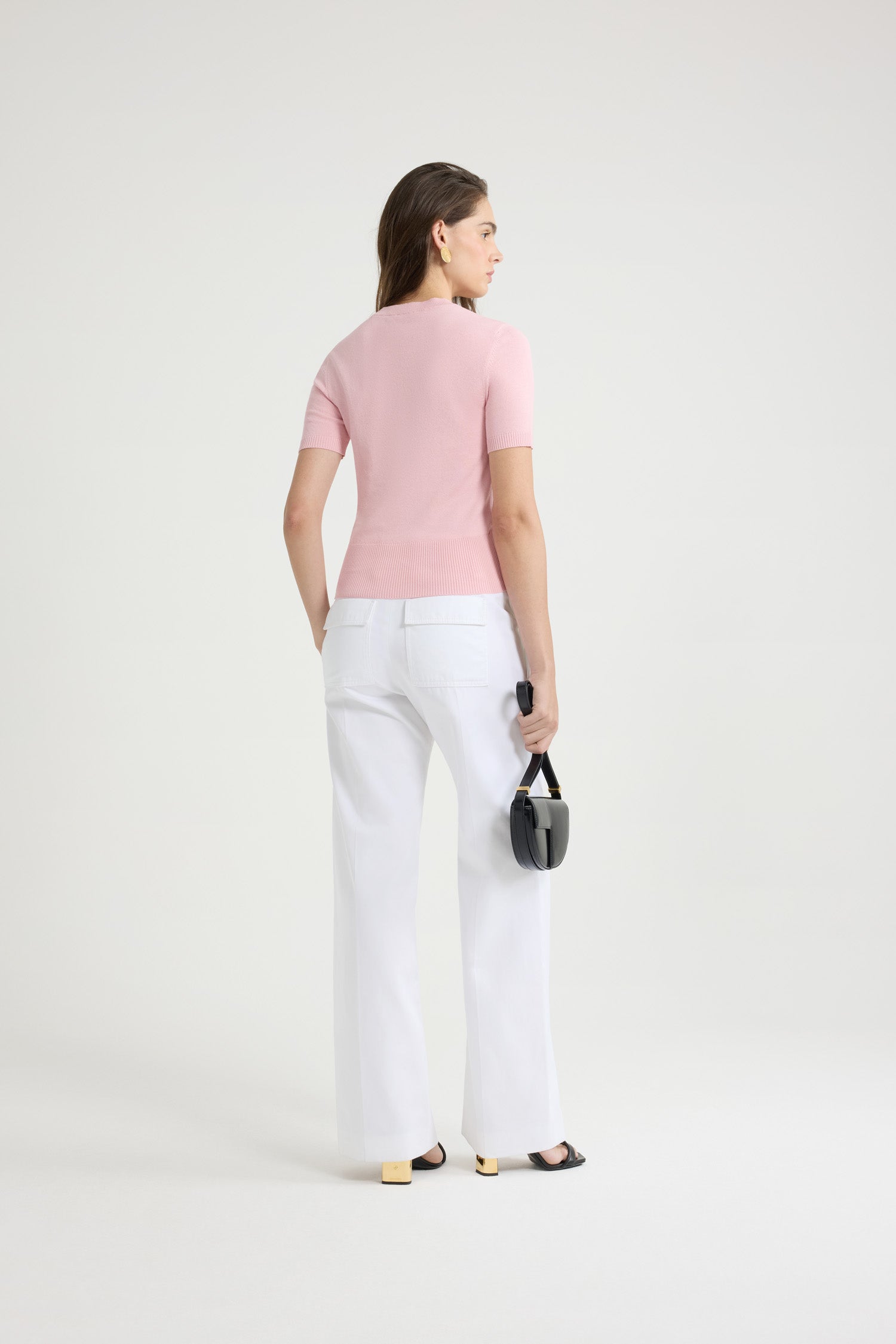 Patou Knitwear KN068 top coton rose Primrose Pink