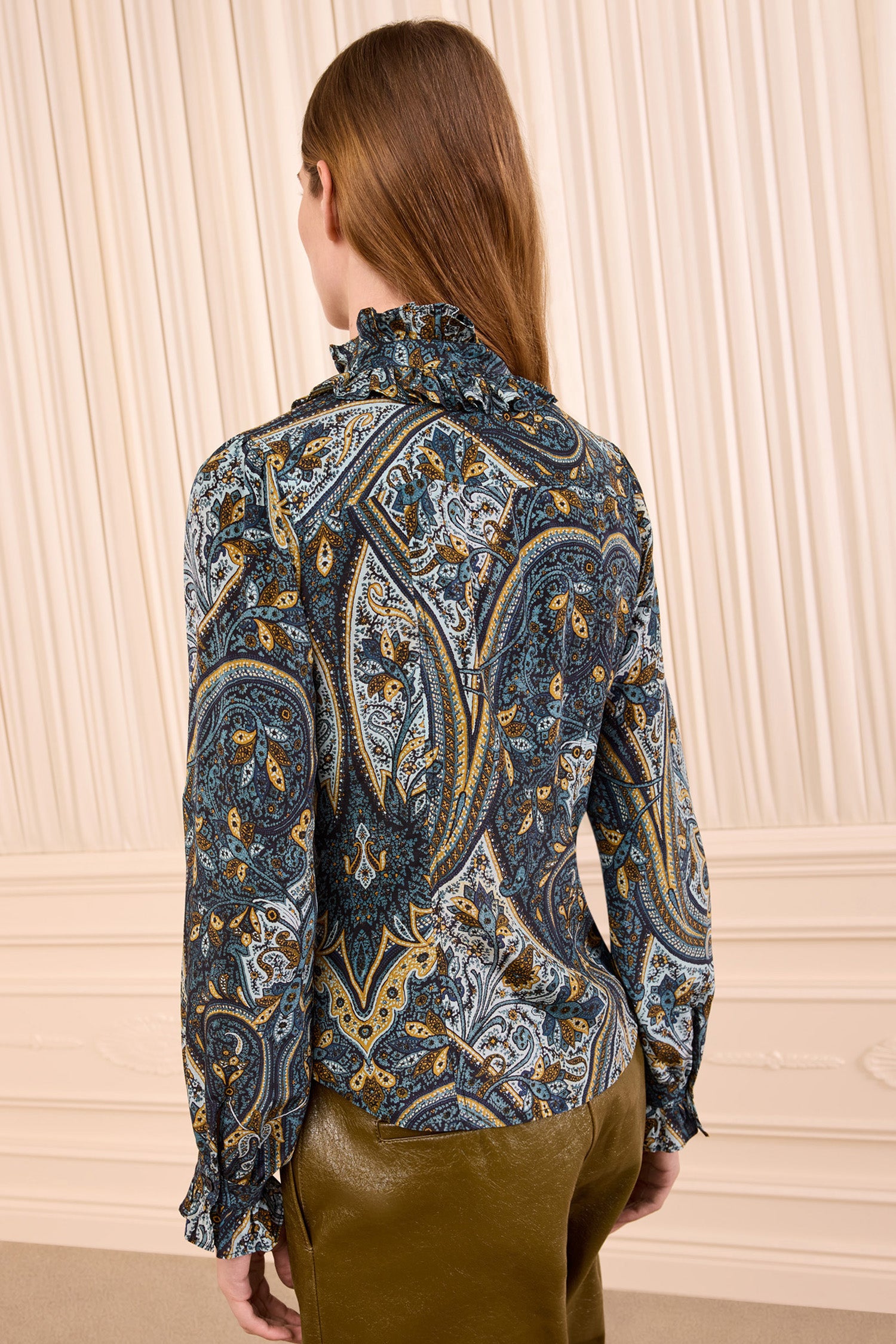 Ulla Johnson Catroux chemisier soie bleu Prussian